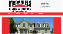 Desktop Screenshot of mcdanielssidingandroofing.com