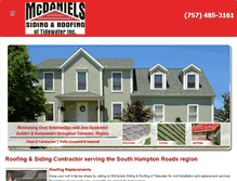 Tablet Screenshot of mcdanielssidingandroofing.com